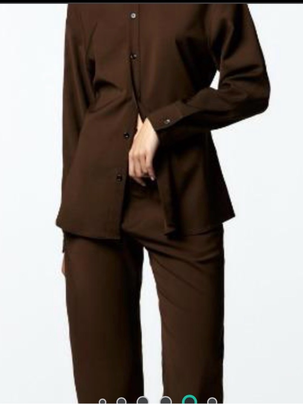 Zara Dark Brown Tailored Button - Picture 2 of 16
